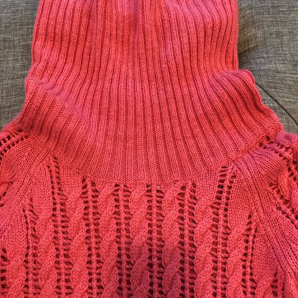 Soft Coral Cowl Neck Sweater - Picture 3 of 5